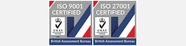 Achieved ISO9001 and ISO27001 quality assessment standards